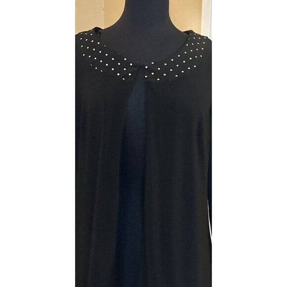 Perceptions New York Open-Front Black Blouse Polyester Blend Women Size 14-READ - Picture 7 of 16